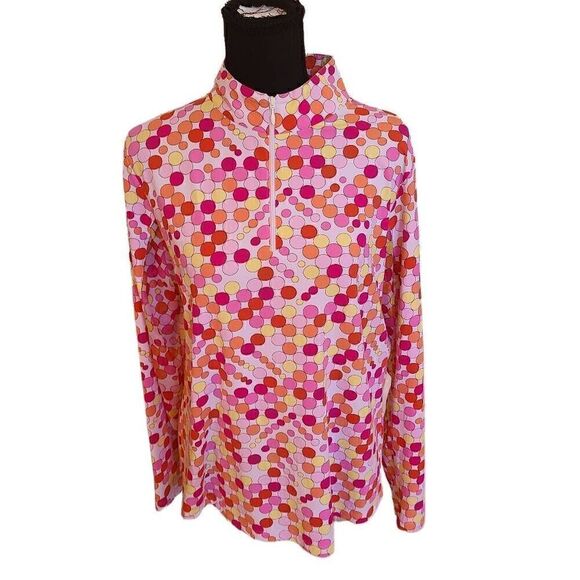 IBKUL Womens Pink Print Long Sleeve Sun Protection Cooling Top Large - Picture 1 of 13